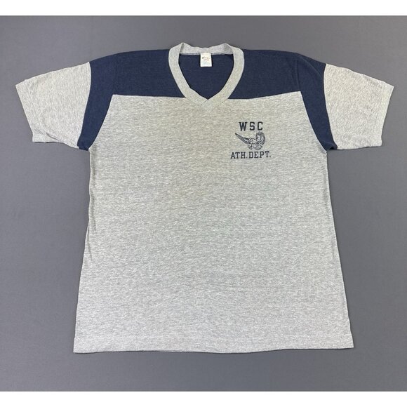 Rare Vintage 80s 90s Champion Sportswear WSC Athletic Department V Neck Shirt T - Picture 1 of 10